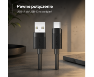 USAMS Kabel 18W USB-C do USB-A 1m czarny - 1569156 - zdjęcie 2